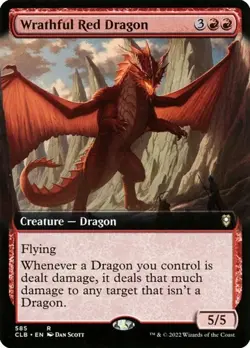 Wrathful Red Dragon - Extended Art CLB NM MTG - Image 1