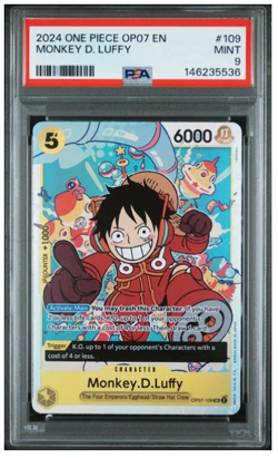 Monkey D. Luffy 500 Years In The Future SR OP07-109 RARE Error PSA 9 English - Image 1