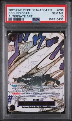 Ground Death OP14-096 - One Piece The Azure Sea's Seven Alt Art - PSA 10 - Image 1