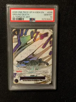 Ground Death OP14-096 - One Piece The Azure Sea's Seven Alt Art - PSA 10 - Image 3