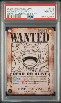 PSA 10 Monkey D Luffy OP05-119 SP Wanted Emperors in the New World ONE PIECE JP - Image 1
