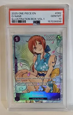 One Piece O-Nami Illustration Box Volume 1 OP05-062 PSA 10 Gem Mint - Image 1