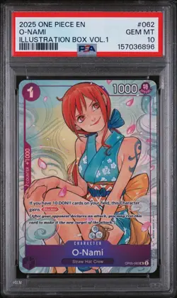 One Piece O-Nami Illustration Box Volume 1 OP05-062 PSA 10 Gem Mint - Image 3