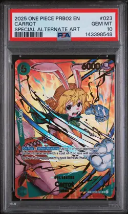 One Piece Prb02 One Piece Card The Best- Vol.2 Carrot SP PSA 10 - Image 1