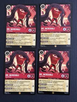 Disney Lorcana Mr. Incredible Super Strong Legendary Non-foil Qty 4 - Image 1