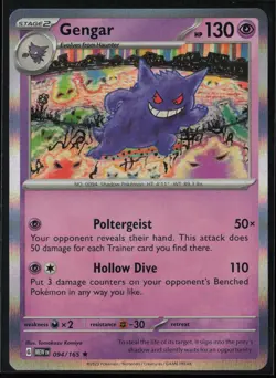 Gengar 094/165 Pokemon 151 Rare Near Mint Holo Card - Image 1