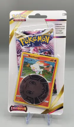Pokemon Scorbunny Card & Coin Sword & Shield Lost Origins Booster Pack NEW - Image 1