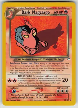 Dark Magcargo 18/105 Rare Neo Destiny Pokemon Unlimited Lightly Played - Image 1