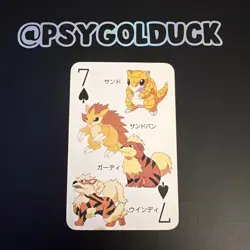 Pokemon Growlithe Arcanine Sandshrew Sandslash Televi-kun Playing Card 1998 B7 - Image 1