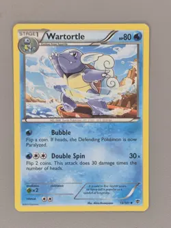 Pokemon TCG Wartortle 15/101 Card Plasma Blast Non-Holo Rare Mint - Image 3