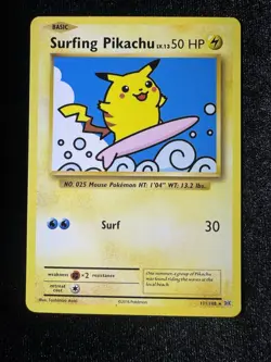 Surfing Pikachu 111/108 Evolutions Regular Pokemon TCG Very LP - Image 1