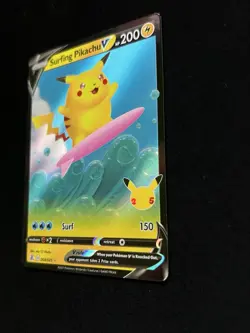 Surfing Pikachu V 008/025 Celebrations Holo Pokemon - NM - Image 2