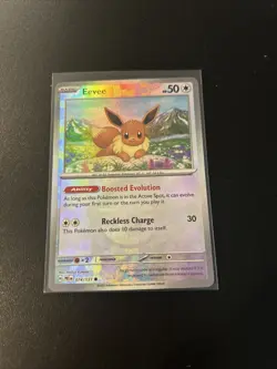 Pokemon Eevee 074/131 Prismatic Evolutions Pokeball Reverse Holo NM - Image 1