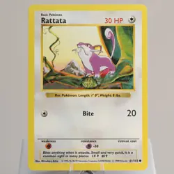 Pokemon TCG - Rattata 61/102 Base Set Common Shadowless WOTC 1999 - EXC/NM - Image 2
