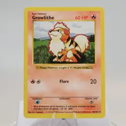 Pokemon TCG - Growlithe 28/102 Base Set Uncommon Shadowless WOTC 1999 - EXC/NM - Image 2