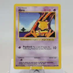 Pokemon TCG - Abra 43/102 Base Set Common Shadowless WOTC 1999 - EXC/NM - Image 2
