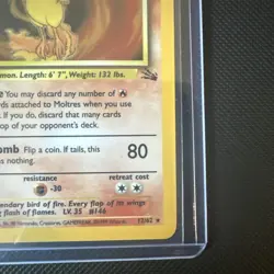 Pokemon TCG Moltres Fossil Holo Rare Unlimited 12/62 70 HP English Arita - Image 4