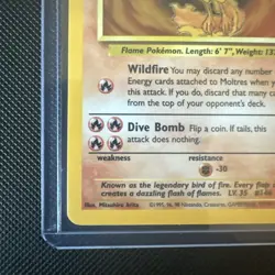 Pokemon TCG Moltres Fossil Holo Rare Unlimited 12/62 70 HP English Arita - Image 5