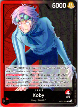 One Piece Koby (Leader) OP11-001 Kingdoms of Intrigue (OP11) - Image 1