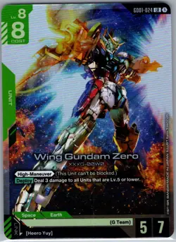 Wing Gundam Zero GD01-024 LR Newtype Rising - Gundam Card Game - NM - Image 1