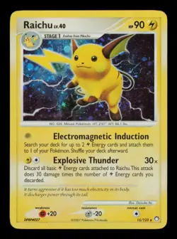 Pokemon Card Raichu 15/123 Holo Cosmos Foil DP Mysterious Treasures Promo 2007 - Image 1