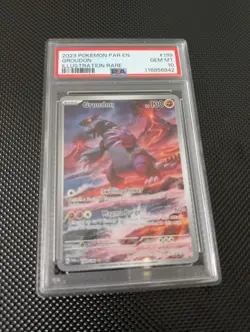 Pokemon TCG Groudon Illustration Rare Paradox Rift 199/182 PSA 10 - Image 1