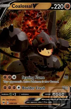 Coalossal V 098/185 Holo V Rare Vivid Voltage Pokemon Holo NM/M - Image 3