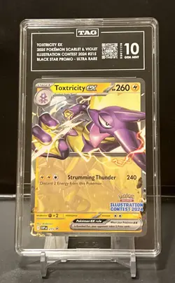 2025 POKEMON SV BLACK STAR PROMO ILLUST. CONTEST 2024 #215 TOXTRICITY EX TAG 10 - Image 1