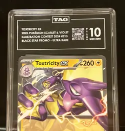 2025 POKEMON SV BLACK STAR PROMO ILLUST. CONTEST 2024 #215 TOXTRICITY EX TAG 10 - Image 3