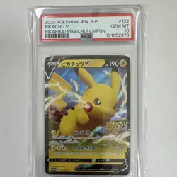 PSA 10 2020 Pokemon TCG JP Pikachu V 122/S-P S-P Sword & Shield Promo Holo 6+ - Image 1