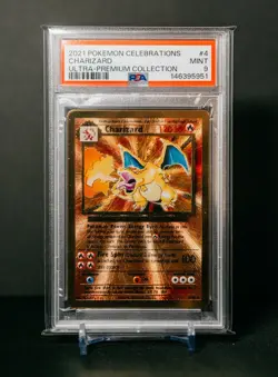 Pokemon 2021 Celebrations Charizard UPC Gold Metal Promo PSA 9 - Image 1
