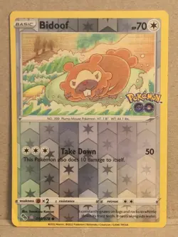 Bidoof (Peelable Ditto) 059/078 Pokemon GO Reverse Holo - Image 1