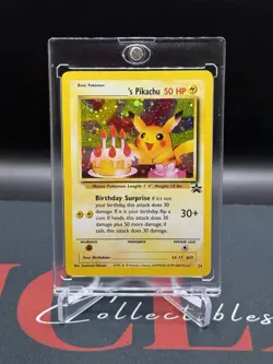 2000 Pokemon Promo Birthday Pikachu HOLO Black Star #24 LP World Collection - Image 1