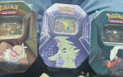 Pokemon TCG Triple Whammy Tin Lot of 3 Darkrai Tyranitar Slaking Sealed Boosters - Image 1