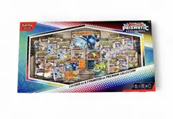 Pokemon Prismatic Evolutions Lucario Ex + Tyranitar Ex Premium Collection - Image 1