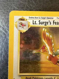 Pokemon TCG Lt. Surge's Fearow #007/132 Gym Heroes Holo Vintage Played - Image 3