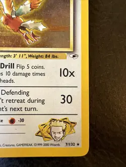 Pokemon TCG Lt. Surge's Fearow #007/132 Gym Heroes Holo Vintage Played - Image 5
