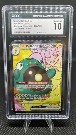 2025 Pokemon S&V Journey Together Iono's Bellibolt ex Ultra Rare CGC 10 #172/159 - Image 1