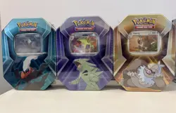 Pokemon TCG Triple Whammy Collectors Tins Darkrai Slaking Tyranitar LOT of 4 - Image 1