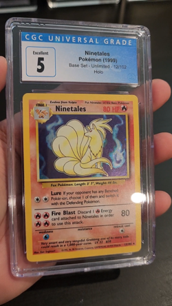 NINETALES - HOLO - CGC 5 - 1999 POKEMON BASE SET UNLIMITED - 12/102 - Image 2