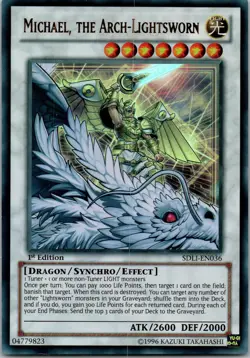 Yugioh Michael, the Arch-Lightsworn SDLI-EN036 1st Edition Ultra Rare NM - Image 1