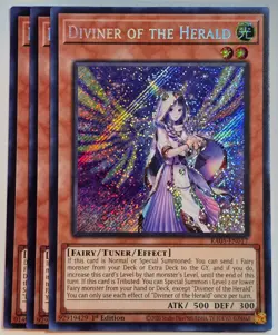 Yugioh x3 Diviner of the Herald RA05-EN017 Secret Rare 1st Edition - Image 1