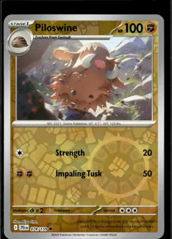 Pokemon Piloswine 078/159 Journey Together Reverse Holo Common 2 Card Lot - Image 1