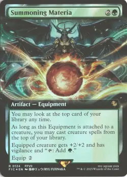 MTG Summoning Materia (Extended Art) (124) Foil R Commander: Final Fantasy NM - Image 1
