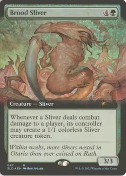 MTG Brood Sliver (Extended Art) (647) Foil R Secret Lair Bonus Slivers NM - Image 1