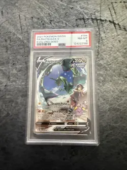 PSA 8 Rayquaza V Alternate Art Evolving Skies Pokemon Card - Image 1