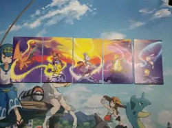 All 5 Pokemon 2019 Mini Tin Art Cards Charizard, Pikachu, Mewtwo, Dragonite, Mew - Image 1