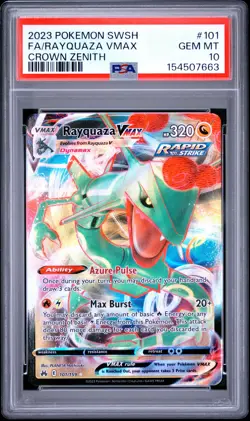 2023 Pokemon Sword & Shield Crown Zenith 101 Rayquaza VMAX PSA 10 154507663 - Image 1