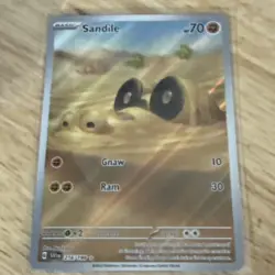 Pokemon TCG Sandile Illustration Rare Card 216/198 Scarlet & Violet Base Set - Image 1