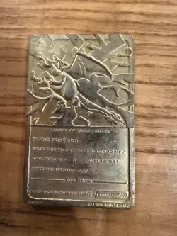 1999 Charizard Pokemon 23K Gold Plated Trading card Limited Edition Burger King - Image 2